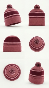 Premium Soft Winter <b>Beanies</b> Cup Shape Unisex Knitted Breathable <b>Waterproof</b> 3D Embroidery Striped Warm Stretch Comfortable Casual - Product Image 2