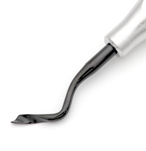 Elevador de raíz con punta giratoria, angulado a la izquierda, 3 mm, negro, punta angulada lisa, instrumento de extracción dental, mango hueco, acero quirúrgico inoxidable - Product Image 2