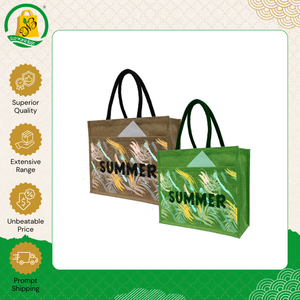 Fabricante mayorista que vende bolsas de yute de compras de alta calidad para uso diario con estampado de moda, impresas en India. - Product Image 3