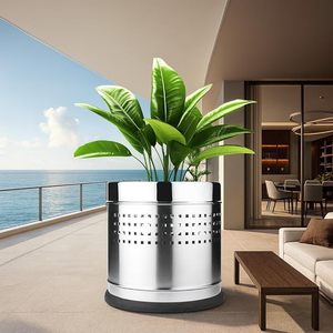 Luxury Stainless Steel Garden Planter Corrosion Resistant Modern Metal Plant <b>Pot</b> for Indoor Outdoor Use Home Office Decoration - Product Image 3