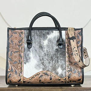 Sac à main en cuir de vachette véritable, forme cœur, décoré de fleurs, fabriqué à la main, pour femmes, sac de voyage, Super September Factory. - Product Image 4