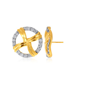 Pendientes de Diamantes de Lujo Chic Chakra Glow, Oro Amarillo de 18K, Corte Brillante Redondo, Diamantes Naturales, Joyería para Uso Diario de Mujer - Product Image 2