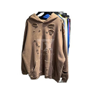 เสื้อมีฮู้ดแบบสวมหัวผ้าฟลีซผ้าฝ้าย100% ฟอกสีกรดแบบคลาสสิกสำหรับฤดูหนาว - Product Image 4