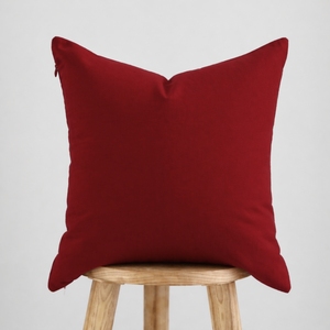 Housse de coussin en toile 100% coton, couleur bordeaux unie, carrée, de qualité supérieure, pour canapé, hôtel, maison - Product Image 1
