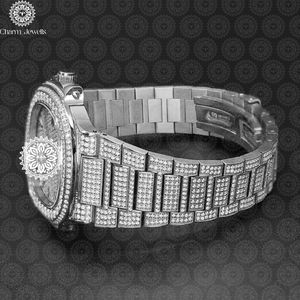 Charm Jewells – boîtier de montre de luxe en acier inoxydable, 40mm, mouvement mécanique analogique, cadran, résistant à l'eau 10 bars, cristal saphir - Product Image 5