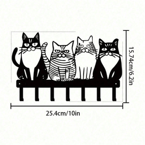 CIFbuy Vintage Cat Metal <b>Wall</b> <b>Hooks</b> Flexible for Entryway Towel <b>Key</b> Holder Cute Farmhouse Home Decor Gift Pick Service Available - Product Image 3