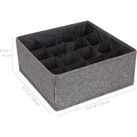 Organisateur de tiroir pliable MA60 gris en tissu, gain de place, avec 16 compartiments, boîte de rangement pour sous-vêtements et chaussettes, séparateurs de tiroir en tissu