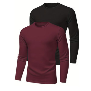 2pcs Men's Quick-Dry Breathable Lightweight Athletic Tops Gym Running Surfing UV Rash Guard UPF50+ Eco-Friendly Polyester/Cotton - Product Image 1
