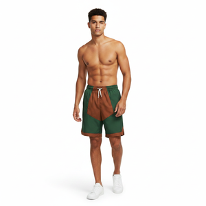 Shorts de bain solides pour hommes, écologiques, séchage rapide, cordon de serrage, taille mi-haute, style décontracté - Product Image 2