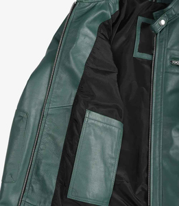Custom Men Brown Leather <b>Biker</b> <b>Jacket</b> Vintage Motorcycle <b>Jacket</b> Zipper Pockets Slim Fit Fashion Outerwear For Unisex - Product Image 5