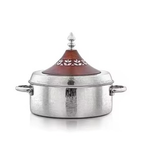 Casserole en métal de haute qualité, design contemporain, à double paroi isolée, élégante, pour servir à table, utilisation en cuisine - Product Image 1
