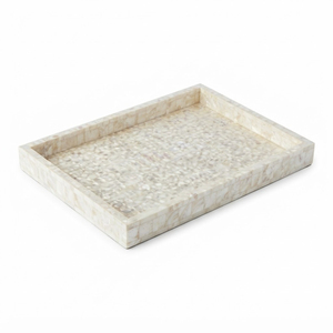 Plateau de service rectangulaire en nacre de haute qualité, incrustation de mosaïque de coquillages, assiettes décoratives en résine, vente en gros, organisateur de décoration intérieure - Product Image 2