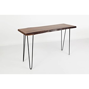 Mesa Auxiliar de Madera Natural con 3 Patas de Hierro, Estilo Vintage, Organizador para Sala de Estar, Construcción Resistente - Product Image 2