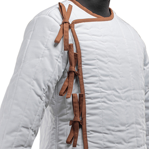 Handmade Medieval <b>White</b> Gambeson <b>Jacket</b> Thick Padded Cotton Aketon Coat Full Sleeve Comfortable Breathable Knight Cosplay Armor - Product Image 4