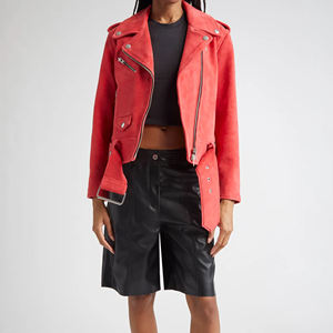 Chaqueta de Cuero para Mujer, Diseño Nuevo, Hecha a Medida, OEM, Venta al Por Mayor, Profesional, Chaqueta de Cuero Resistente con Personalización - Product Image 5