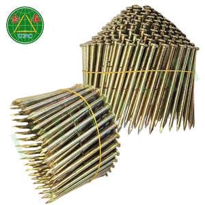 Vente en gros de clous en spirale galvanisés à 15 degrés, 4500 pièces, 3" x 0.120, pour la fabrication de palettes, fournisseur OEM, plaqué zinc jaune-chromate - Product Image 3