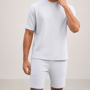 Conjunto de Camiseta y Pantalones Cortos de Dos Piezas para Hombre, Transpirable, Informal, Otoñal, con Logotipo Personalizado al por Mayor - Product Image 3