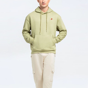 <b>Mens</b> Light Green Hooded Sweatshirt Regular Fit Cotton Fleece Casual <b>Pullover</b> With Front Pocket Autumn Wear - Product Image 1