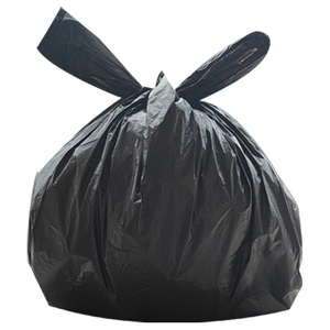 Bolsa de Basura de Plástico Negra Resistente con Cordón, Reciclable, Impermeable, con Impresión de Logotipo Personalizado - Product Image 2