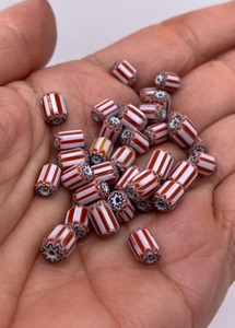 Perles de verre faites à la main à rayures chevron, style africain, multicouches, ethniques, pour la fabrication de bijoux - Product Image 2