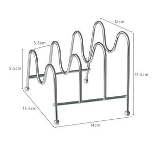Étagère de rangement murale double niveau en fer robuste pour cuisine, résistante à la rouille, personnalisable OEM - Product Image 1