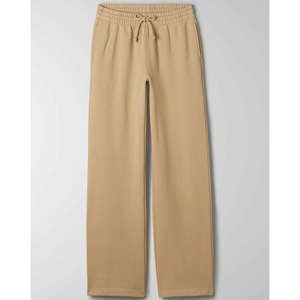 Pantalon de jogging évasé en polaire pour femme, taille élastique, coupe droite, décontracté, pour l'hiver, doux et chaud, personnalisable OEM - Product Image 1