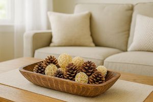 Centros de mesa de madera de mango de nogal antiguo XL, venta al por mayor, portavelas de ensalada de masa multifuncional tallados a mano, Vintage decorativo - Product Image 5