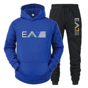 Ensemble de survêtement décontracté en Spandex/Polyester de haute qualité pour hommes, coupe oversize, 370 grammes, avec sweat à capuche et pantalon de jogging pour la saison hivernale - Product Image 6