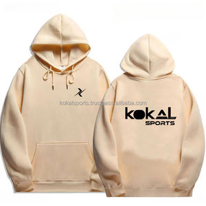 Sweat-shirt unisexe épais à capuche avec logo personnalisé, impression numérique, coupe oversize, long, hiver, couleur unie, pour femme Kokal - Product Image 1