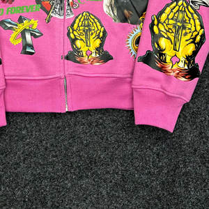 Custom Heavyweight Cotton Winter Embroidered Leather Oversized Printed Streetwear Luxury Logo Pullover Hoodies for Men - Product Image 4