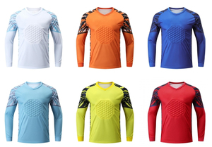 Men Long Sleeve Soccer Jersey Light Blue Geometric Print V-<b>Neck</b> Moisture Wicking Full Sleeve Sportswear Goalkeeper Jersey - Product Image 5
