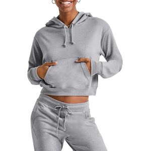 Haut court à capuche oversize pour femme, 100 % coton molletonné, séchage rapide, respirant, design personnalisé, nouvelle collection, haute qualité - Product Image 1