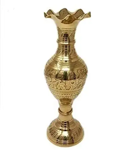 Florero de Latón con Acabado Dorado, Florero Metálico para Decoración del Hogar, Regalos, Sala de Estar, Mesa, Entrada - Product Image 1