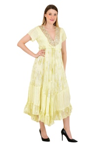 2025 Beach-Ready Maxi Sundress Beach Rayon Fabric Gold Stripe Work Boda Vacaciones Fiesta Night Club Wear Mujer Ropa Camiseta - Product Image 4