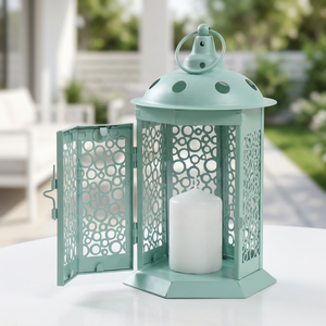 Lanterne porte-bougie en métal marocain noir, vente chaude 2025, pour la décoration de la maison, de la table et du sol - Product Image 2