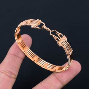 Bracelet en cuivre pur, bracelet de guérison traditionnel pour hommes et femmes, bracelet réglable durable avec un design élégant - Product Image 4