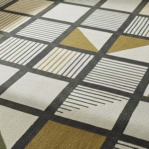 Alfombra Geométrica Verde | Alfombra Moderna a Cuadros y Rayas, Tejida a Mano con Lana |   Alfombra de Salón, Alfombra Decorativa de Felpa Suave para el Hogar - Product Image 4