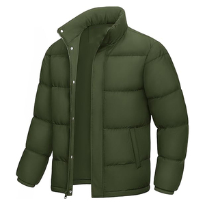 Lightweight Water-Repellent Winter <b>Jacket</b> Hooded Collar <b>Packable</b> Insulated Quilted Windbreaker Warm Pockets Front Logo - Product Image 1