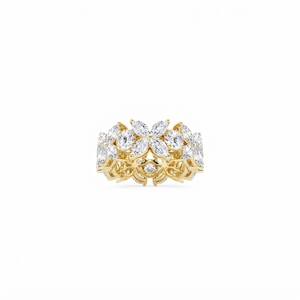 Anillo de Eternidad para Mujer, Chapado en Oro Amarillo de 18K, con Moissanita, Corte Marquesa, Joyería de Boda - Product Image 3