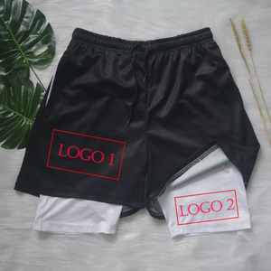 Wholesale Custom Logo Gym Wear Shorts Nylon Mens Double <b>Layer</b> Breathable Sports Fitness Gym Shorts Athletic Shorts - Product Image 6