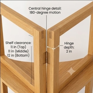 Estantería de madera para esquina, 4 niveles, 60 pulgadas de alto, 28 pulgadas de ancho, estante de almacenamiento minimalista para sala de estar, diseño multifuncional duradero - Product Image 4