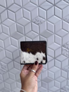 2026 Unique Design Hair on Hide Leather <b>Wallet</b> Animal Cowhide Leather Print Men's <b>Wallet</b> Card Holder Cash Gift for Him - Product Image 4