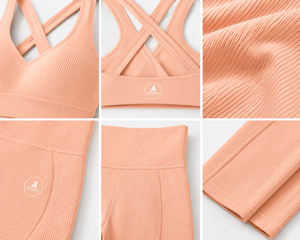 Ensemble de yoga sans couture pour femmes, soutien-gorge de sport, leggings taille haute, vêtements de sport pour la gym, vêtements de fitness, vêtements d'entraînement, logo personnalisé - Product Image 5