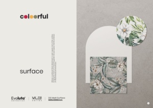 Azulejos decorativos de porcelana Green Leaf Garden con superficie mate DG, diseño floral tropical para paredes interiores. - Product Image 3