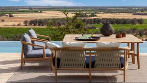 Conjunto de Sillas de Jardín Modernas de Madera de Teca, Muebles de Patio para Conversación, Proveedor de Indonesia, Asientos de Jardín de Madera Sólida - Product Image 5