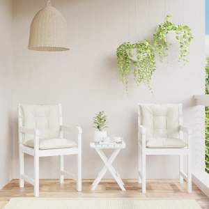 Juego de 2 Cojines para Silla de Exterior Color Crema Melange, 100% Poliéster, Respaldo Bajo, con Diseño Elegante - Product Image 3