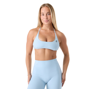 สปอร์ตบราไร้ตะเข็บสำหรับผู้หญิง สายรัดแบบสปอร์ตบรา สำหรับโยคะ ฟิตเนส ชุดออกกำลังกาย เนื้อผ้านุ่ม ยืดหยุ่น กระชับ น้ำหนักเบา สีฟ้าพาสเทล - Product Image 1