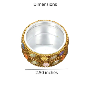 Boîte à bibelots de luxe en aluminium, jolie boîte à pilules, boîte à bibelots durable avec paillettes, boîte à bibelots personnalisée en pierre indienne, boîte cadeau d'Inde - Product Image 3