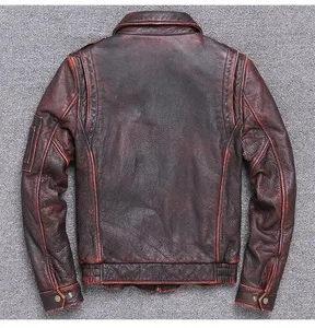 Blouson Bomber Unisexe en Cuir Véritable Haute Performance Hiver 2026 avec Logo sur le Devant en Toile Qualité Premium pour Moto à Capuche - Product Image 2