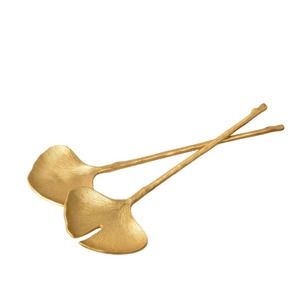 Contemporary Metal salad <b>serving</b> <b>spoon</b> and fork set ideal for modern dining table arrangements - Product Image 6